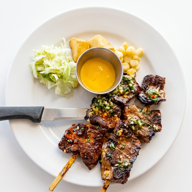 Anticuchos [Grilled Beef Heart Skewers].