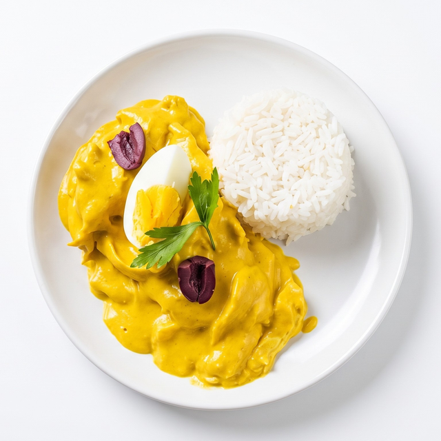 Ají de Gallina [Chicken in Creamy Pepper Sauce].