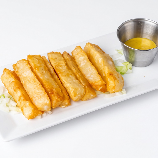 Yuca a la Huancaína [Cassava in Creamy Pepper & Cheese Sauce].