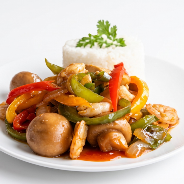 Saltado de Champiñones [Stir-Fried Mushrooms].