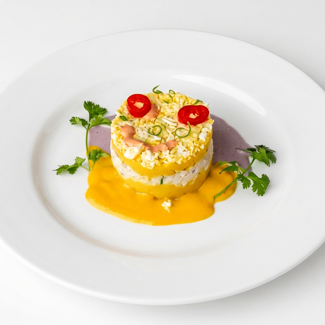 Causa Limeña [Layered Potato & Chicken Salad].