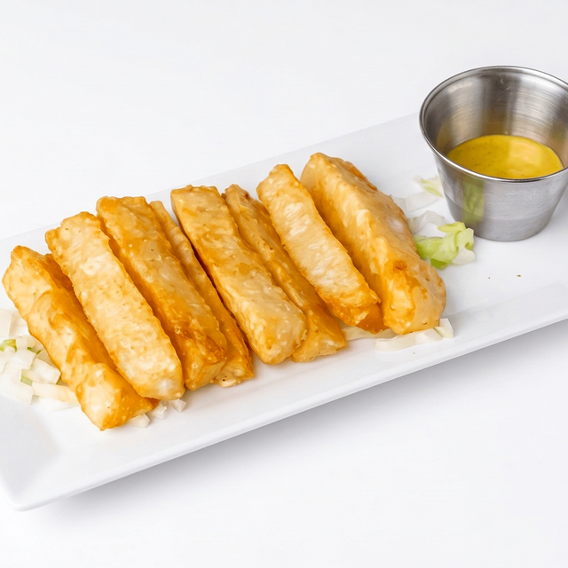 Yuca a la Huancaína [Cassava in Creamy Pepper & Cheese Sauce].
